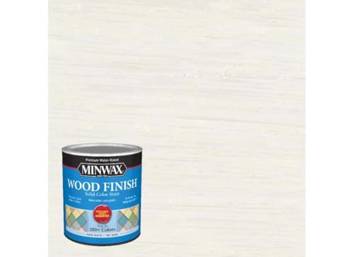Minwax Wood Finish Water-Based Solid Color Stain, White Tint Base, 1 Quart