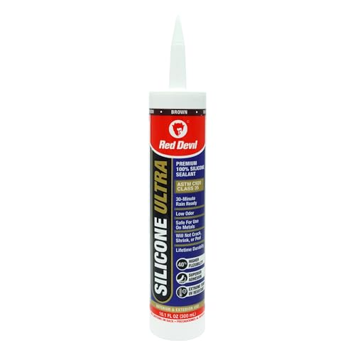 Red Devil 078040 Silicone Ultra 100% RTV Silicone Sealant, 10.1 oz., Brown, 1 Pack - color: Brown, size: 1 - Pack, style: 10.1 oz.