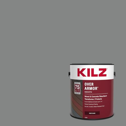 KILZ Over Armor Smooth Solid Coating Resurfacer, Slate Gray, 1 Gallon - color: Slate Gray, style: Smooth