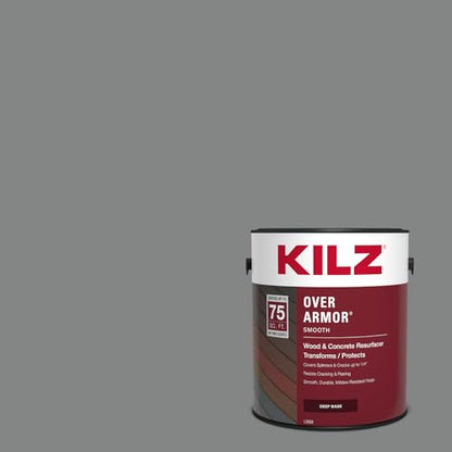 KILZ Over Armor Smooth Solid Coating Resurfacer, Slate Gray, 1 Gallon - color: Slate Gray, style: Smooth