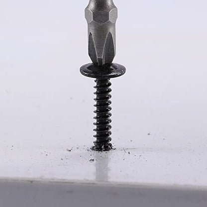 #8 x 1-1/2" Sheet Metal Screws 100Pcs 410 Stainless Steel Truss Head Fast Self Tapping Screws Black Oxide by SG TZH - color: Black, size: #8 x 1-1/2"