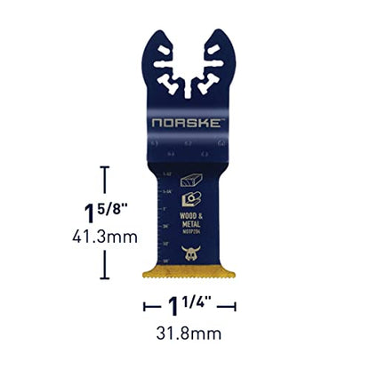 Norske Tools NOTP204 1-1/4 inch Metal Flush Cut Titanium Oscillating Multi Tool Accessory Blade - style: Titanium 1-1/4