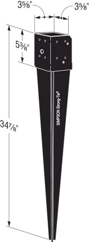 Simpson Strong-Tie FPBS44 E-Z Spike Black Powder-Coated Post-Base Spike for 4x4 (Pack of 4) - size: 4 Pack
