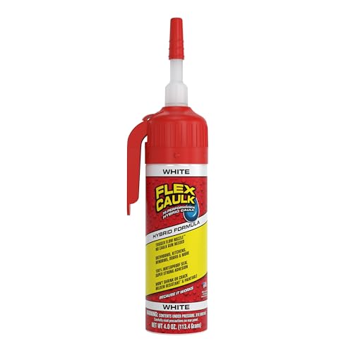 Flex Caulk Hybrid Polymer Waterproof Sealant, White, 4 oz, 1-Pack - style: Hybrid, White, 4 oz, 1-Pack