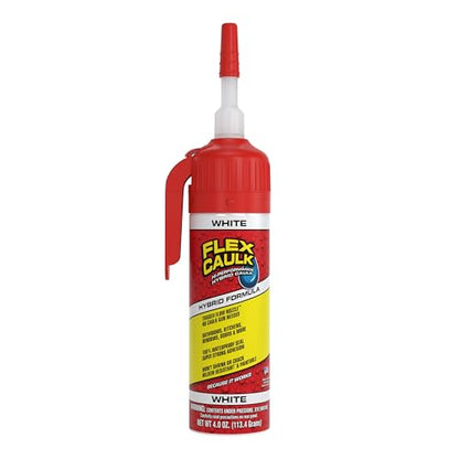 Flex Caulk Hybrid Polymer Waterproof Sealant, White, 4 oz, 1-Pack - style: Hybrid, White, 4 oz, 1-Pack