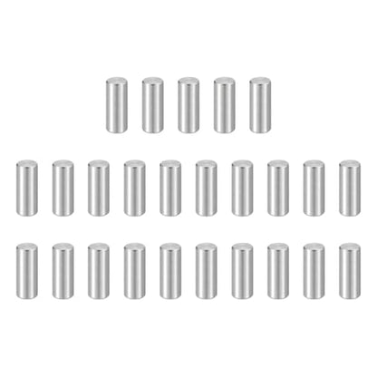 HARFINGTON 25pcs Dowel Pins, M4 x 10mm 304 Stainless Steel Cylindrical Shelf Support Peg Pin Rod Fasten Elements for Metal Devices Wood Furniture DIY Installation, Silver - size: M4 x 10mm