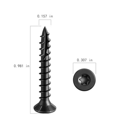 Wensilon #8 * 1" Black Deck Screws, (480pcs) 2 lbs.Exterior Wood Screws, Rust Resistant epoxy Coated, Bronze, T20 Star Bit - color: Black, size: 8*1"