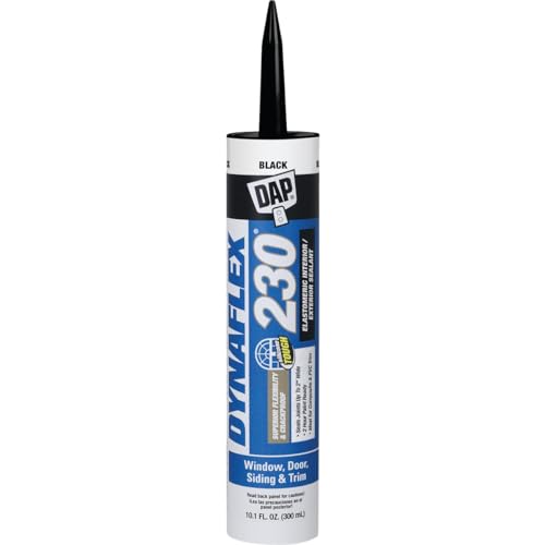 DAP 18280 Dynaflex 230 Premium Indoor/Outdoor Sealant, 10.1 fl oz Capacity, Black (Case of 12) - size: 10.1 FL OZ