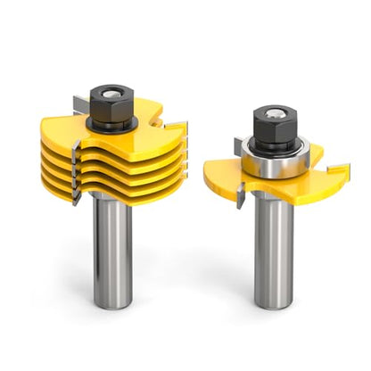 MEANLIN 1/2" Shank Slot Cutter Router Bit Set, 6 Size Cutting Thick: 5/64", 3/32", 1/8", 5/32", 3/16", 1/4"