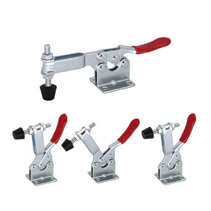 4PCSGH-201-B Hold Down Toggle Clamps Woodworking Latch Antislip Red Hand Tool Holding Capacity Antislip Horizontal Heavy Duty Toggle Clamp 201B 198lbs Quick Release Tool - style: Standard GH-201-B Toggle clamp