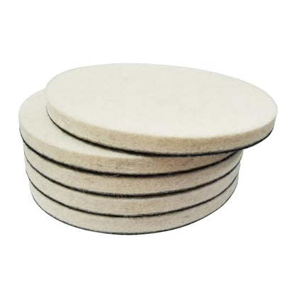 5 Pcs 5" Wool Felt Polishing Pads, Flocking Hook & Loop Back