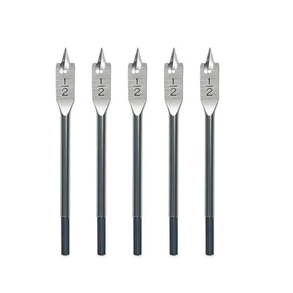 1/2in Spade Drill Bit Set,5Pcs Paddle Flat Bit for Wood - size: 1/2in (5pcs)