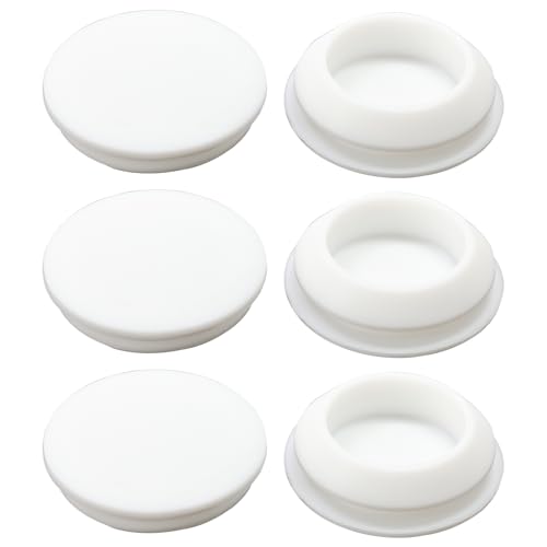 6 Pcs 30mm Silicone Rubber Plugs for 30-33 mm (1-3/16"-1-5/16") Round Holes - color: White, size: DH:1-3/16"(30mm)