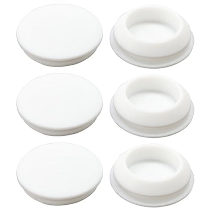 6 Pcs 30mm Silicone Rubber Plugs for 30-33 mm (1-3/16"-1-5/16") Round Holes - color: White, size: DH:1-3/16"(30mm)