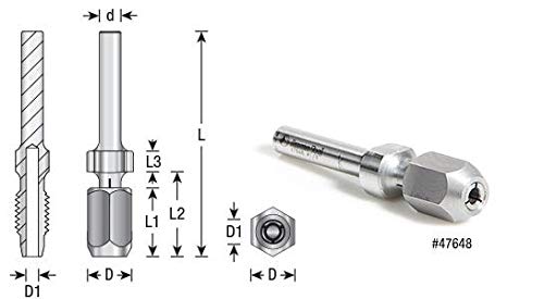Amana Tool - 47641 1/2" Shank CNC Extension Adapter For 1/2" Shank Router Bits