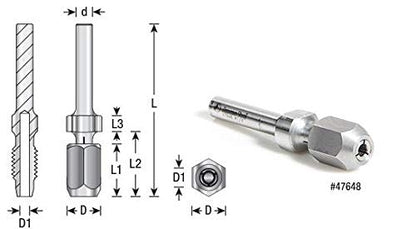 Amana Tool - 47641 1/2" Shank CNC Extension Adapter For 1/2" Shank Router Bits