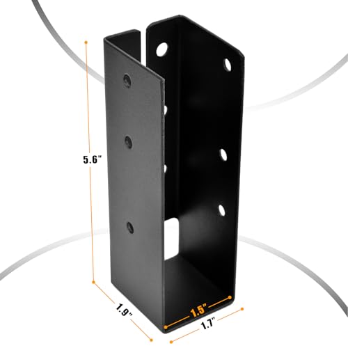 4 Pcs Concealed Beam Hangers Bracket for 2"x6" Frame Railing - size: Set 4, style: 2"x6"