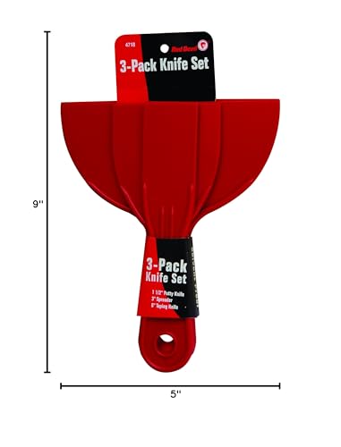 Red Devil 4718 3-Piece Plastic Knife Set, (Pack of 12) - size: 3 Piece Set (12 Pack)