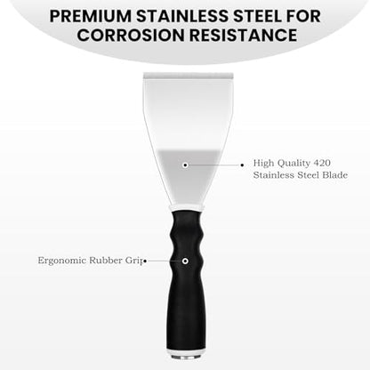 Mister Rui 3" Bent Heavy Duty Scraper, Hammer End, Pole Socket, Stainless - color: Gray