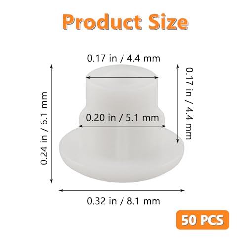 50Pcs 3/16" Plastic Hole Plugs, Snap in Shelf Hole Plugs