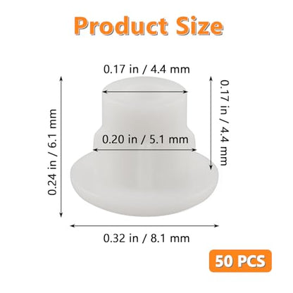50Pcs 3/16" Plastic Hole Plugs, Snap in Shelf Hole Plugs