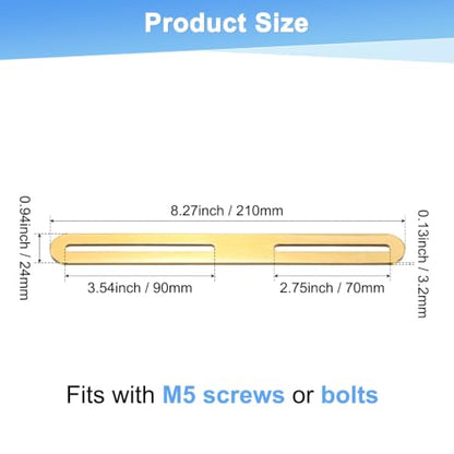 M METERXITY 2-Pack Flat Mending Plate Support 8.27x0.94in, Gold - color: Gold, size: 210 x 24mm