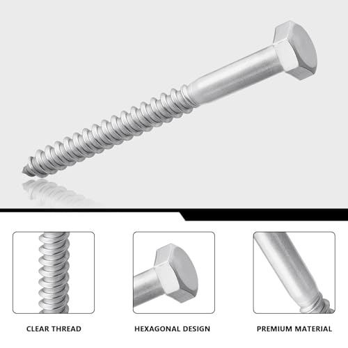 1/4x1-1/4 Hex Head Lag Screws Bolts Wood Screws 20pcs HS/ZGLS-18 - size: 1/4x1-1/4"
