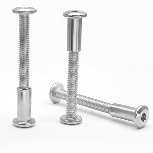 M6x50mm Hex Drive Socket Cap Bolt, Silver, 10 Pair (20 Piece) - color: Silver, size: M6x50mm