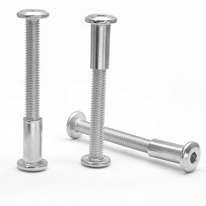 M6x50mm Hex Drive Socket Cap Bolt, Silver, 10 Pair (20 Piece) - color: Silver, size: M6x50mm