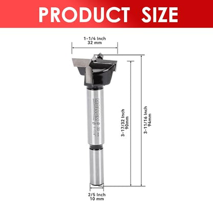 MOLLOM 1-1/4" (32mm) Carbide Forstner Drill Bit - size: 32mm | 1-1/4"