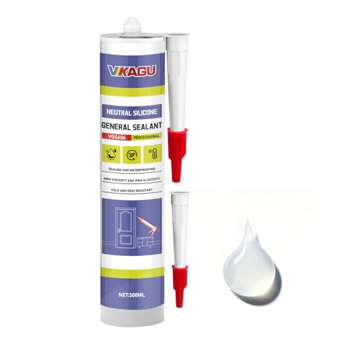VGS606 Silicone Sealant, Clear 300ml, Weatherproof Caulk - style: 1 Pack