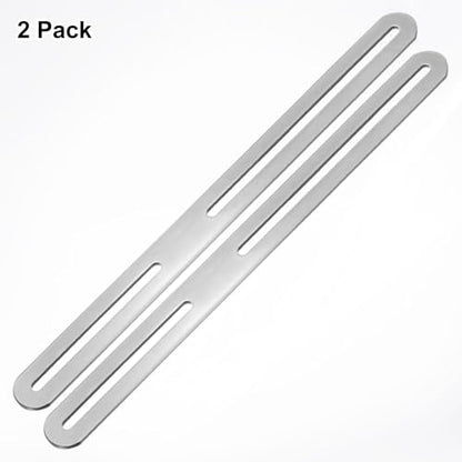 M METERXITY 2-Pack Flat Mending Plate Support 11.02x0.94in, Silver - color: Silver, size: 280 x 24mm