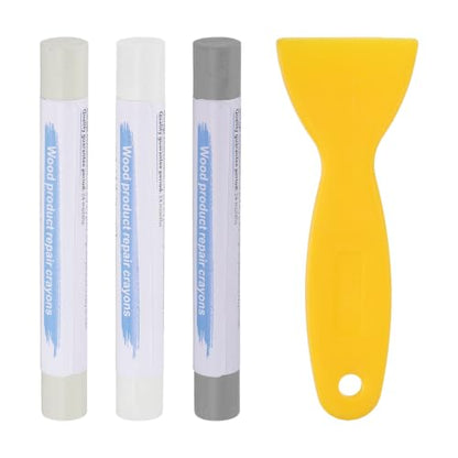 PATIKIL 3Pcs Wood Furniture Repair Marker with Scraper, 3 Colors-1 - color: Grayish White/White Oak/Silver Gray