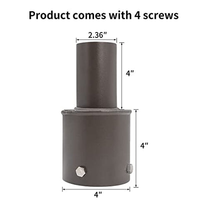 Mounting Bracket Accessories 4 Inch Round Pole Bracket Tenon Adapter for Outdoor Shoebox Lighting, Parking Lot Light, Street Light with Slip Fitter Mount - size: 4 Inch Round Pole Tenon Adapter