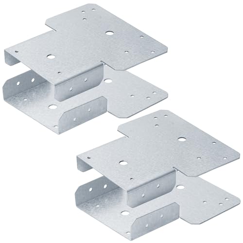 4 Pcs 6x6 T Shaped Post to Beam Connector, Pergola Cap Bracket for Wood - size: 6x6