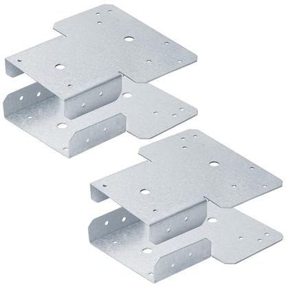 4 Pcs 6x6 T Shaped Post to Beam Connector, Pergola Cap Bracket for Wood - size: 6x6