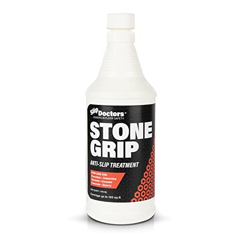 Stone Grip Industrial (Quart) Non-Slip Floor Treatment for Tile and Stone to Prevent Slippery Floors. Indoor/Outdoor, Residential/Commercial, Works in Minutes for Increased Traction - style: Quart