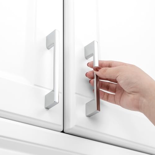 KOOFIZO 10 Pack 3-3/4 in Polished Chrome Cabinet Pulls, Drawer Handle P01 - color: Polished Chrome, size: 3-3/4" CC - 10Pcs