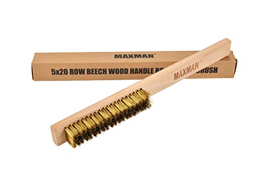 MAXMAN Brass Brush, 10" Soft Brass Bristle, Home/Kitchen Rust Cleaner - style: 5 rows 20 bristles 1PCS