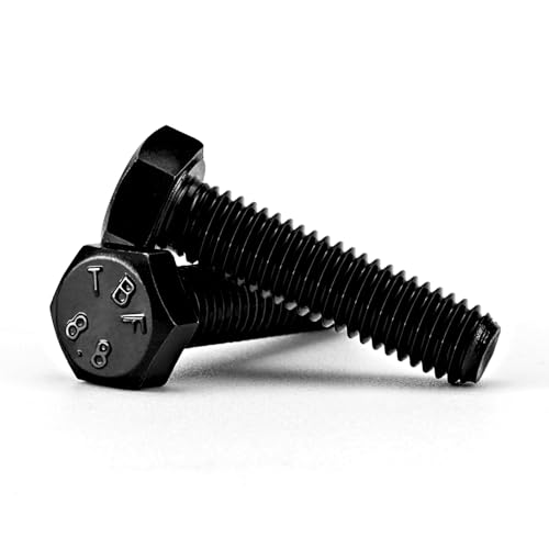 M5-0.8 x 50mm Heavy Duty Hexagon Bolts Hex Head Screws, 8.8 Grade Alloy Steel, Black Oxide Finish, Metric Machine Fully Threaded, 25PCS - size: M5-0.8 x 50mm(25PCS)