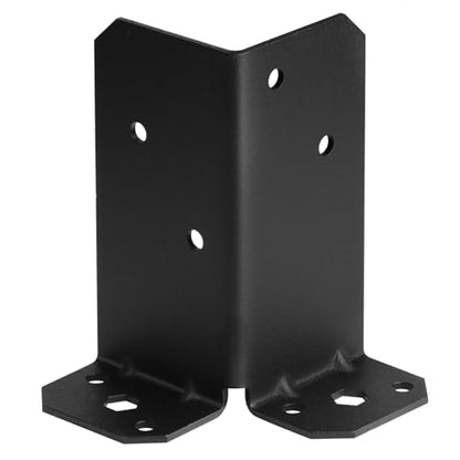 4 Pairs 4x4 Post Anchor Bases, Adjustable Retrofit Post Base, Black