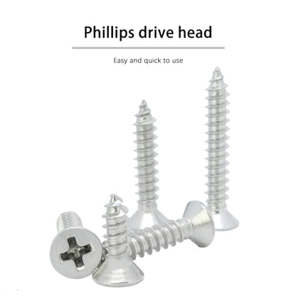 #10 × 1-1/2" Flat Head Phillips Wood Screw, Flat Head Self Tapping Screw Sheet Metal Screws Wood Screws, Stainless Steel 304 (18-8), 10 × 1-1/2-Inch, 50Pcs - color: Stainless Steel Screws, size: #10 x 1-1/2"