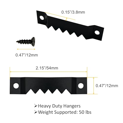 30 Pack Large Sawtooth Picture Hangers (Black, Supports 50 lbs) - color: Large Black - 30 Pack