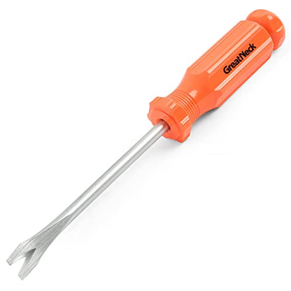 GreatNeck Tack Lifter, Nail Puller for Lifting Carpet, Trim Removal Tool, Impact Resistant Acetate Handle, 4-Inch Cr-V Steel Shaft