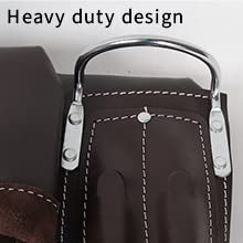 Leather Tool Belt Pouch Bag, Comfort Back Support Tool Pouches with Suspenders for Construction,Framers,Carpenter,Handyman (Black, Extra Large)30" waist size up to 56" (12 POCKET BROWN) - size: 12 Pocket Brown