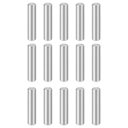 HARFINGTON 15pcs Dowel Pins M4(4mm) x 18mm 304 Stainless Steel Cylindrical Shelf Support Peg Pin Rod Fasten Elements for Metal Devices Wood Furniture DIY Installation, Silver - size: M4 x 18mm