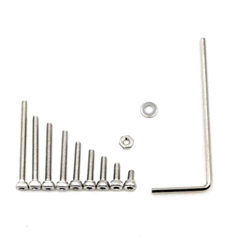 Metric M2 304 Stainless Steel Hex Socket Cap Screw Nut & Washer Kit - size: M2
