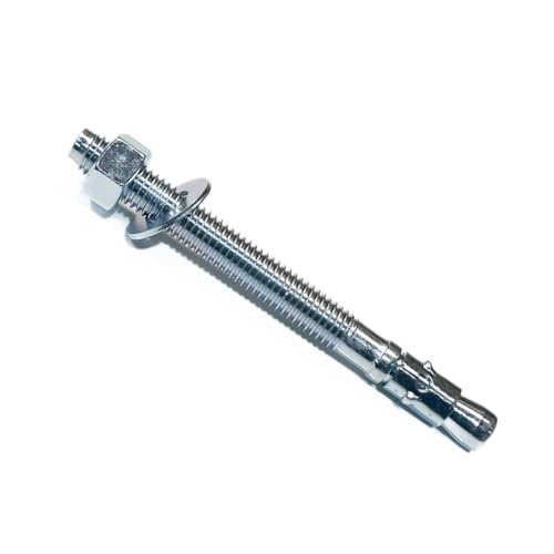 MIGHTY FASTENERS Zinc-Plated Steel Wedge Anchors, 1/2" X 5-1/2" - Heavy-Duty Mounting Bolts for Concrete - 25 Pack - size: 1/2" X 5-1/2"