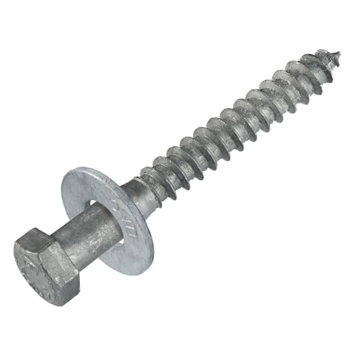3/8 x 3 (50 Pack) Lag Screw Kit, 50 Screws and 50 washers, Hot Dip Galvanized, Meets ASME B18.2.1 Industrial/Commercial Grade by Makers Bolt - size: 3/8 x 3
