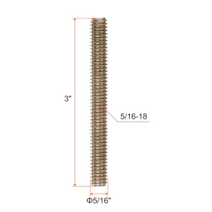 uxcell 10pcs Color Zinc Fully All Threaded Rod 5/16"-18, 3" Length, Carbon Steel Thread Screw for Furniture Mounting Assembly Fastening - size: 5/16x3 inch